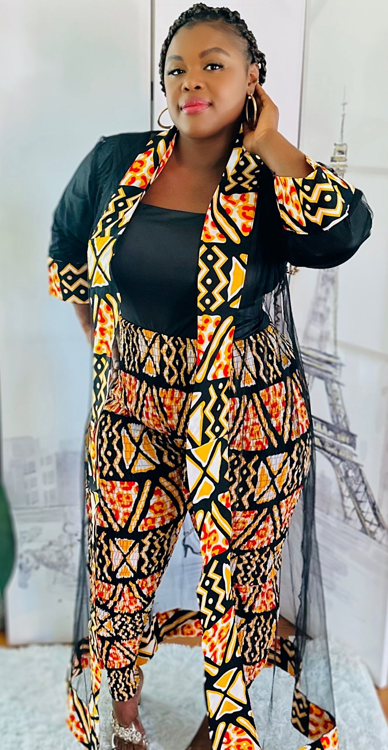 Ankara leggings with Matching Kimono