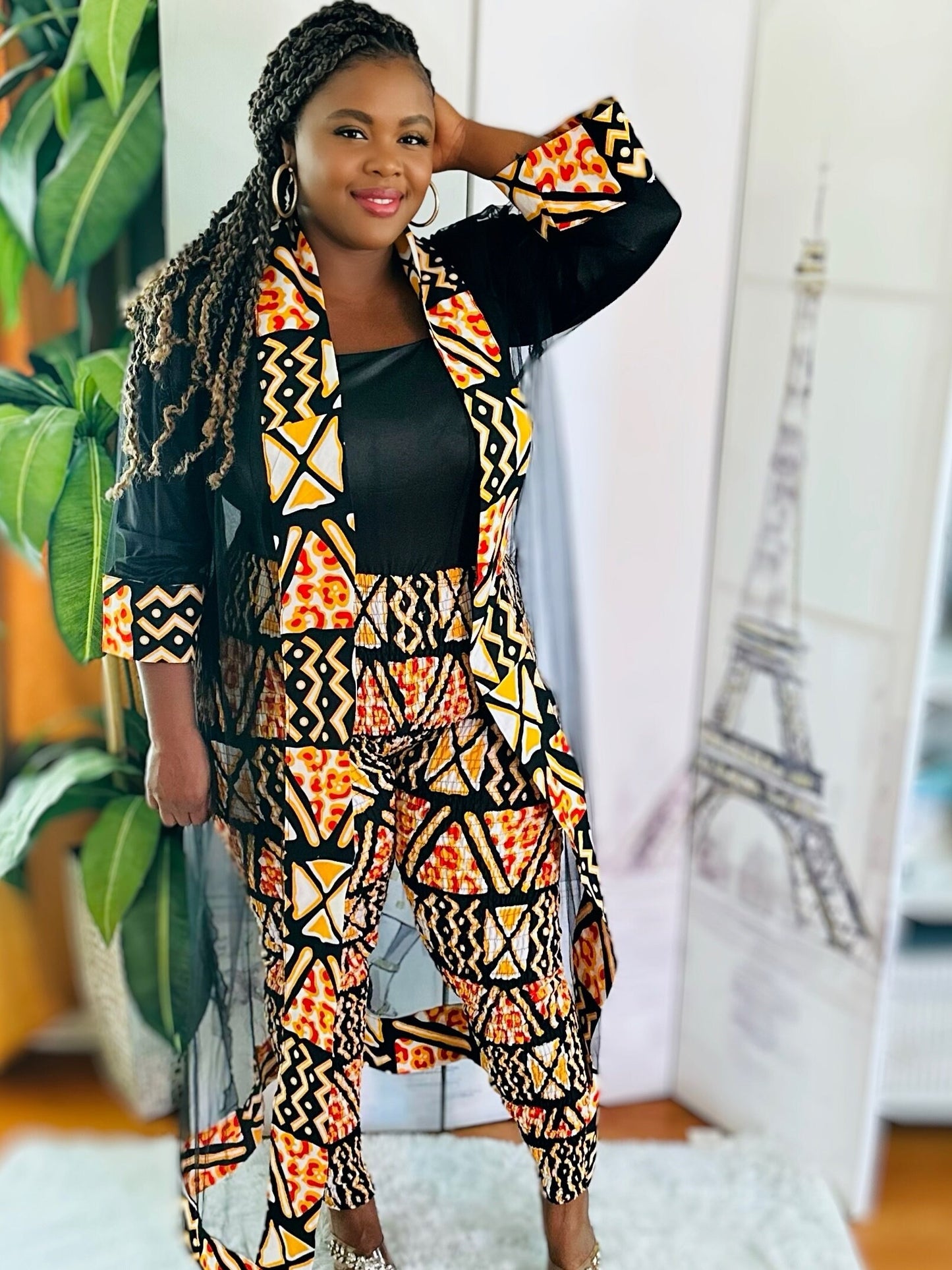 Ankara leggings with Matching Kimono