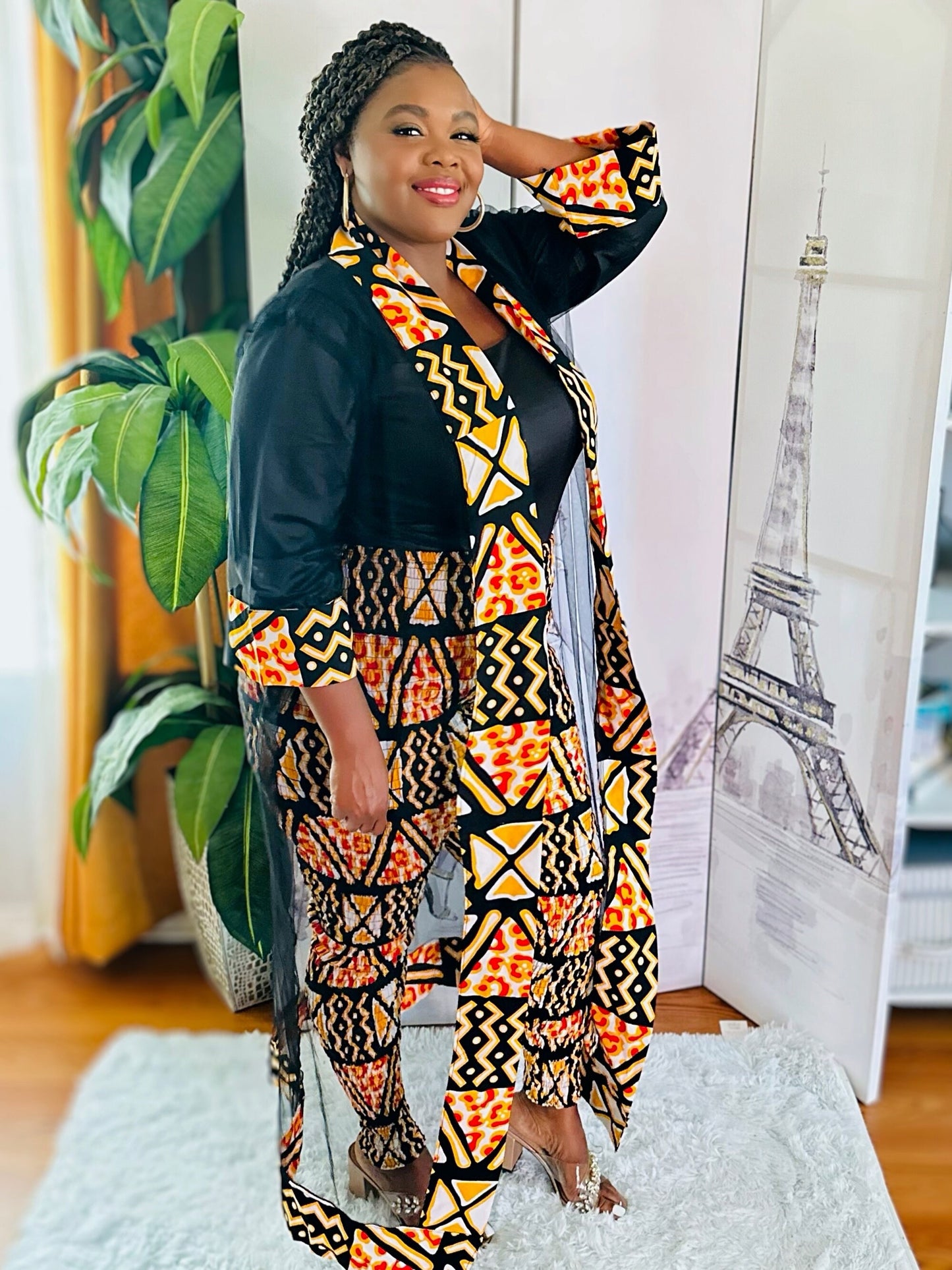 Ankara leggings with Matching Kimono