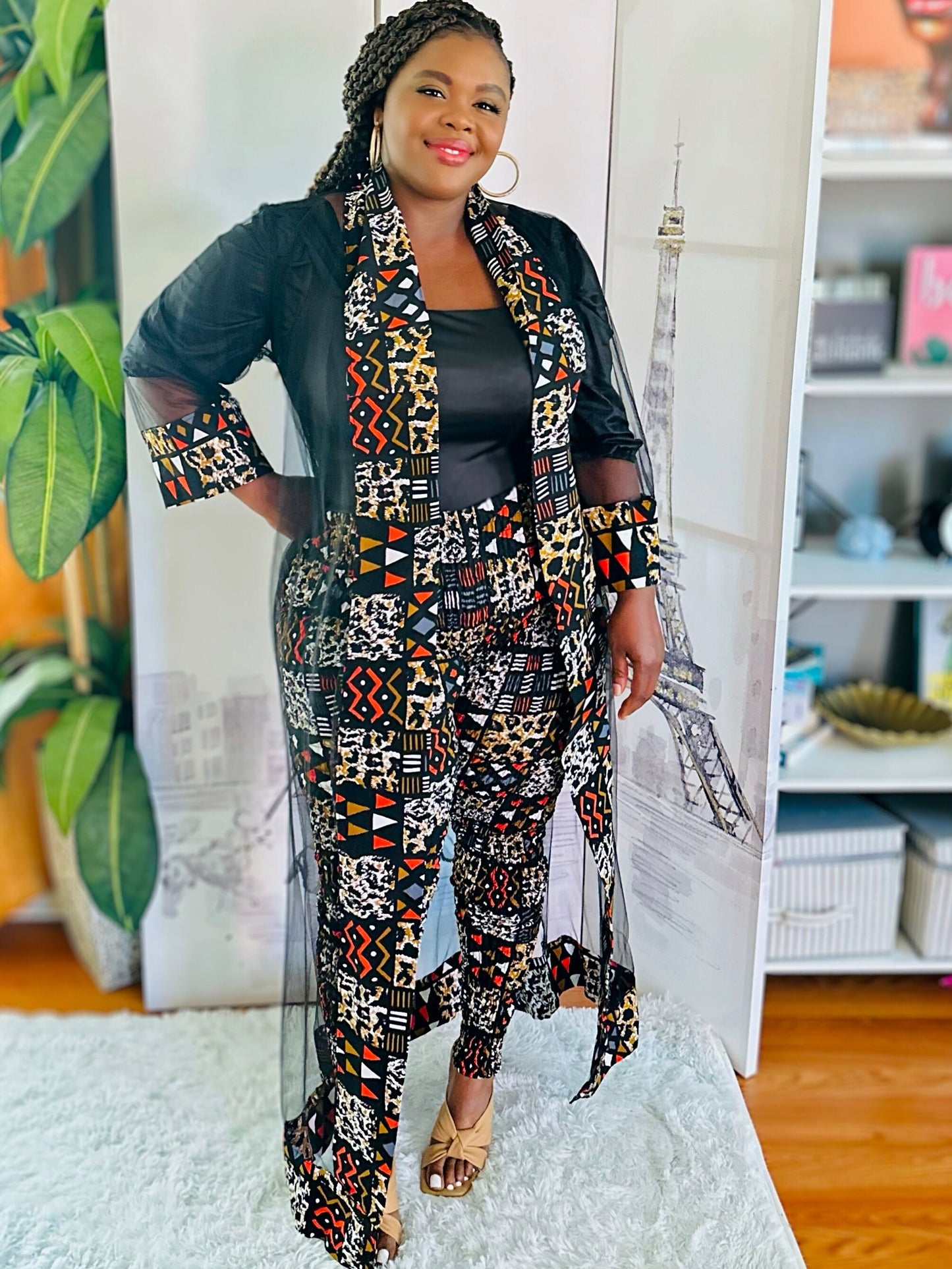Ankara leggings with Matching Kimono