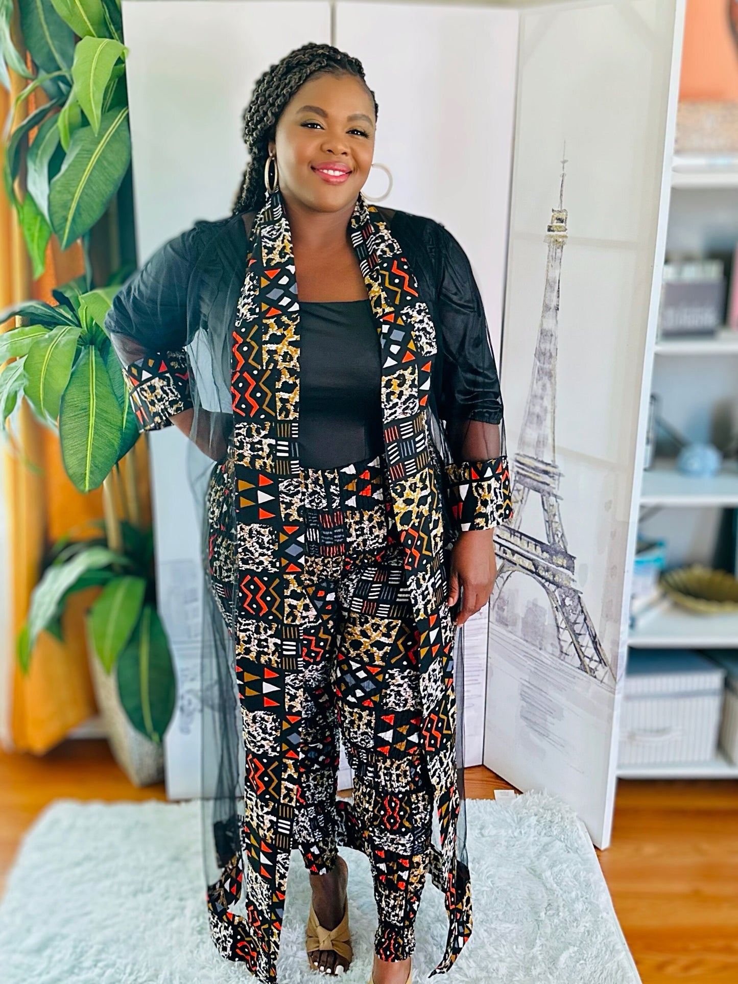 Ankara leggings with Matching Kimono