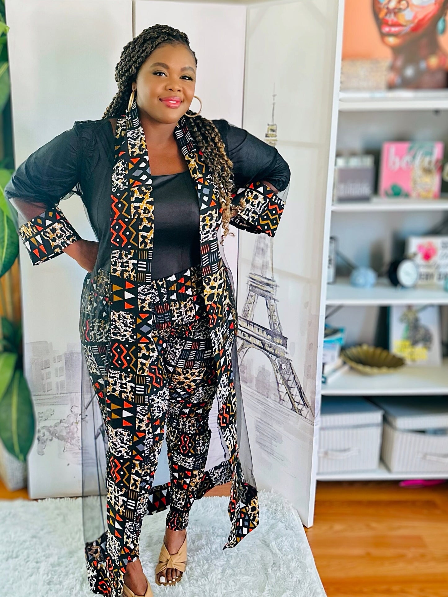 Ankara leggings with Matching Kimono